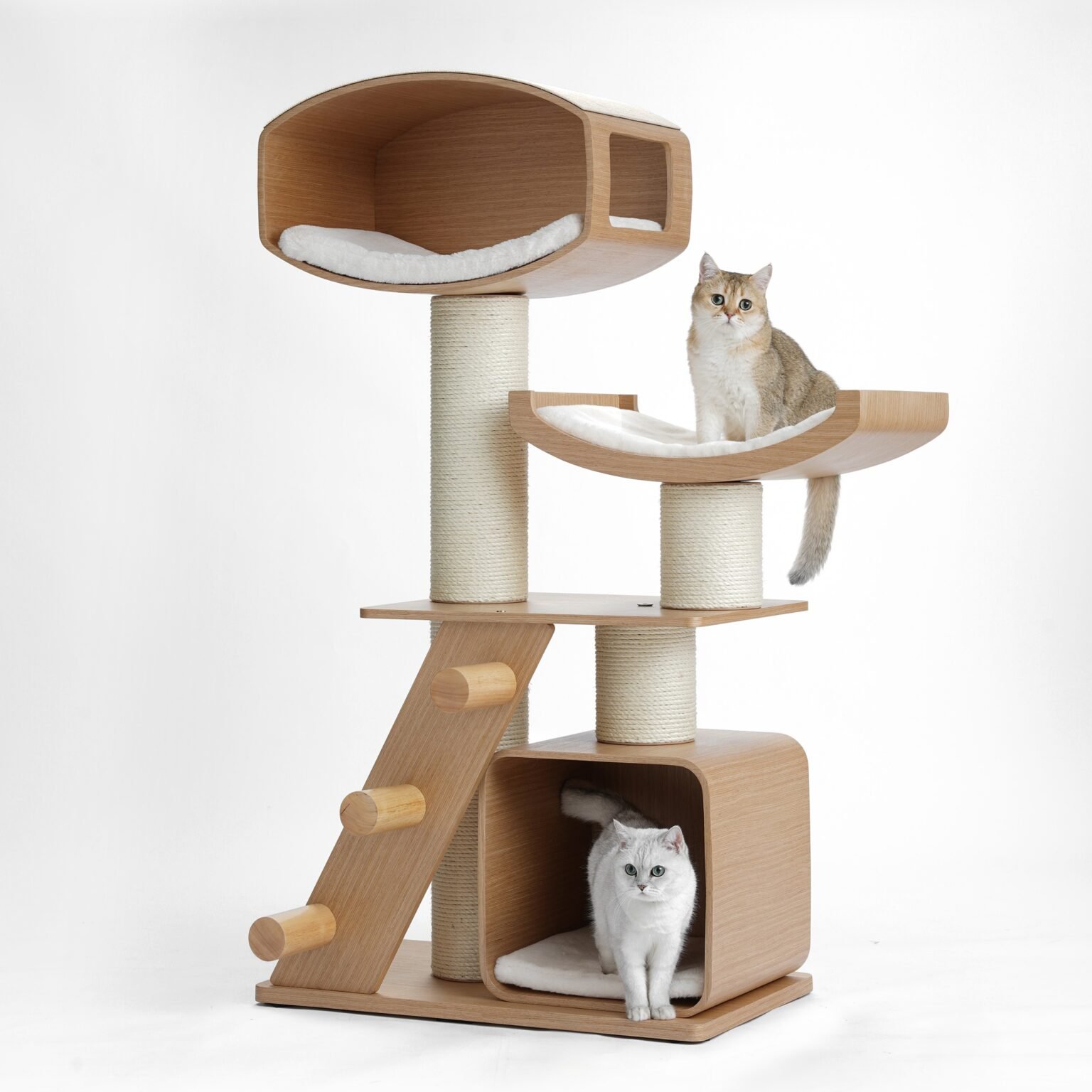 Modern Wooden Cat Tree - Kyoto Perch 2